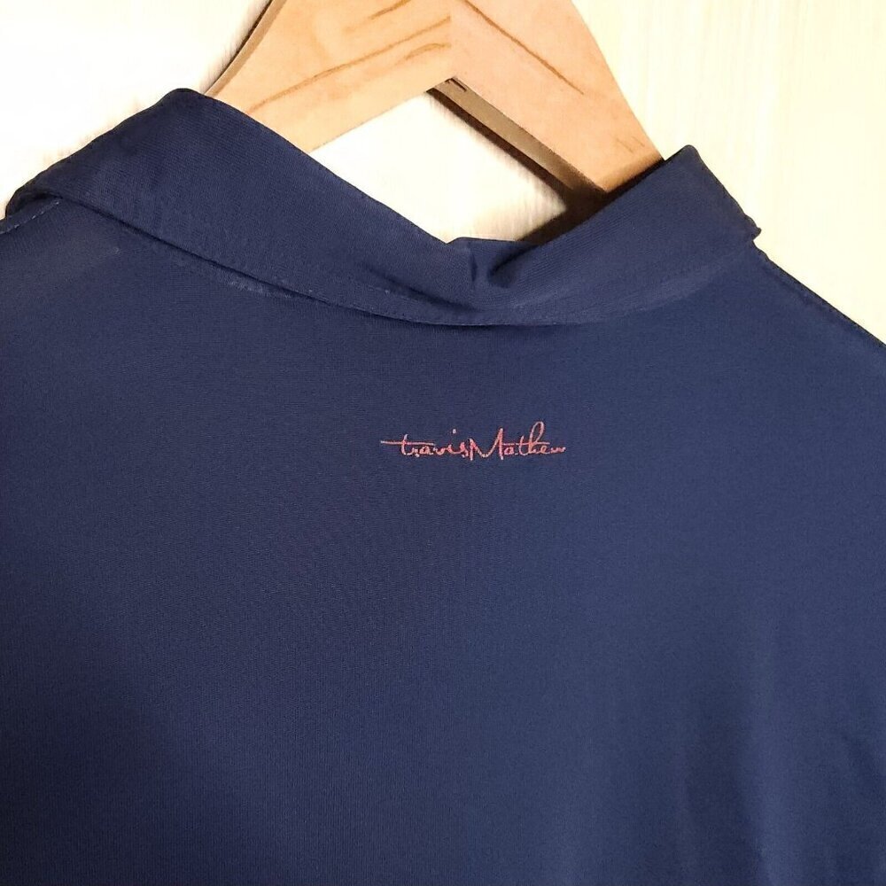 Travis Mathew Mens Navy Blue Brick Red Golf Polo Medium - Picture 5 of 9